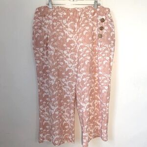 Kaktus Linen Blend Wide Leg Pants